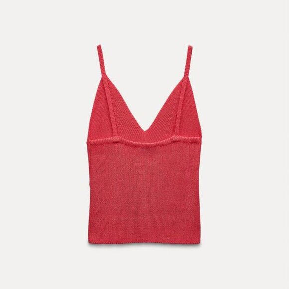 Zara KNIT V-NECK TOP Large - Picture 5 of 7